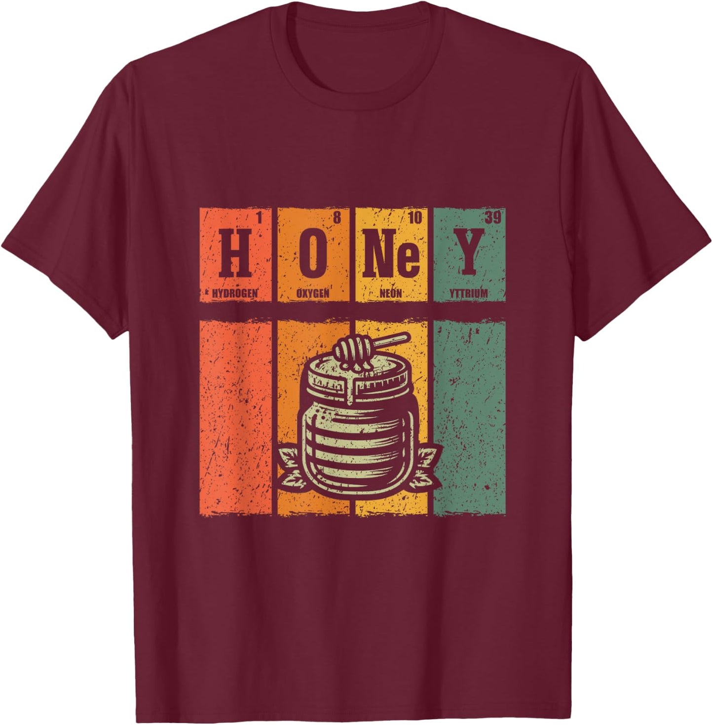 Retro Bee Beekeeping Lover Periodic Elements Honey T-Shirt - T-Shirt | Maroon