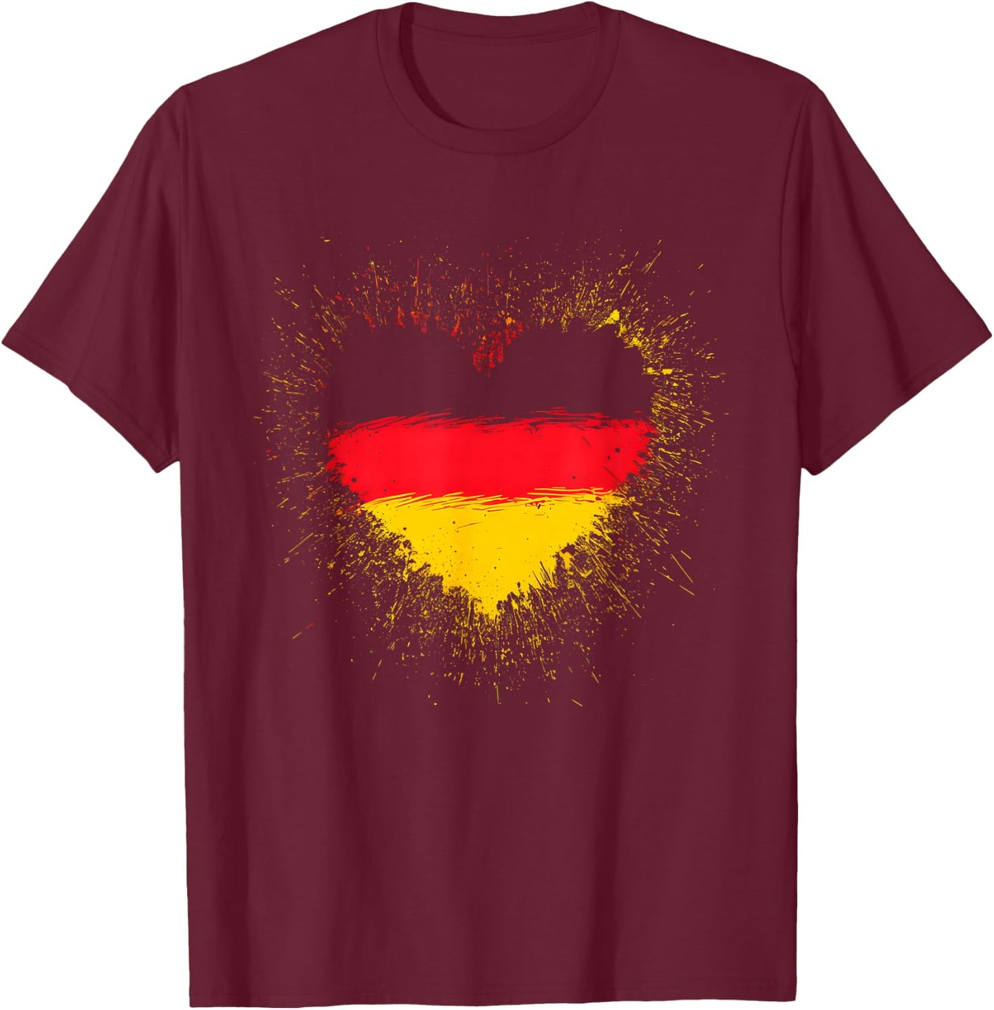 Deutschland Flaggen Herz Deutschland Fan Herren Damen T-Shirt - T-Shirt | Maroon