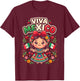 Viva Mexico Mexican Girl Flag Independence Day Girls Kids T-Shirt - T-Shirt | Maroon