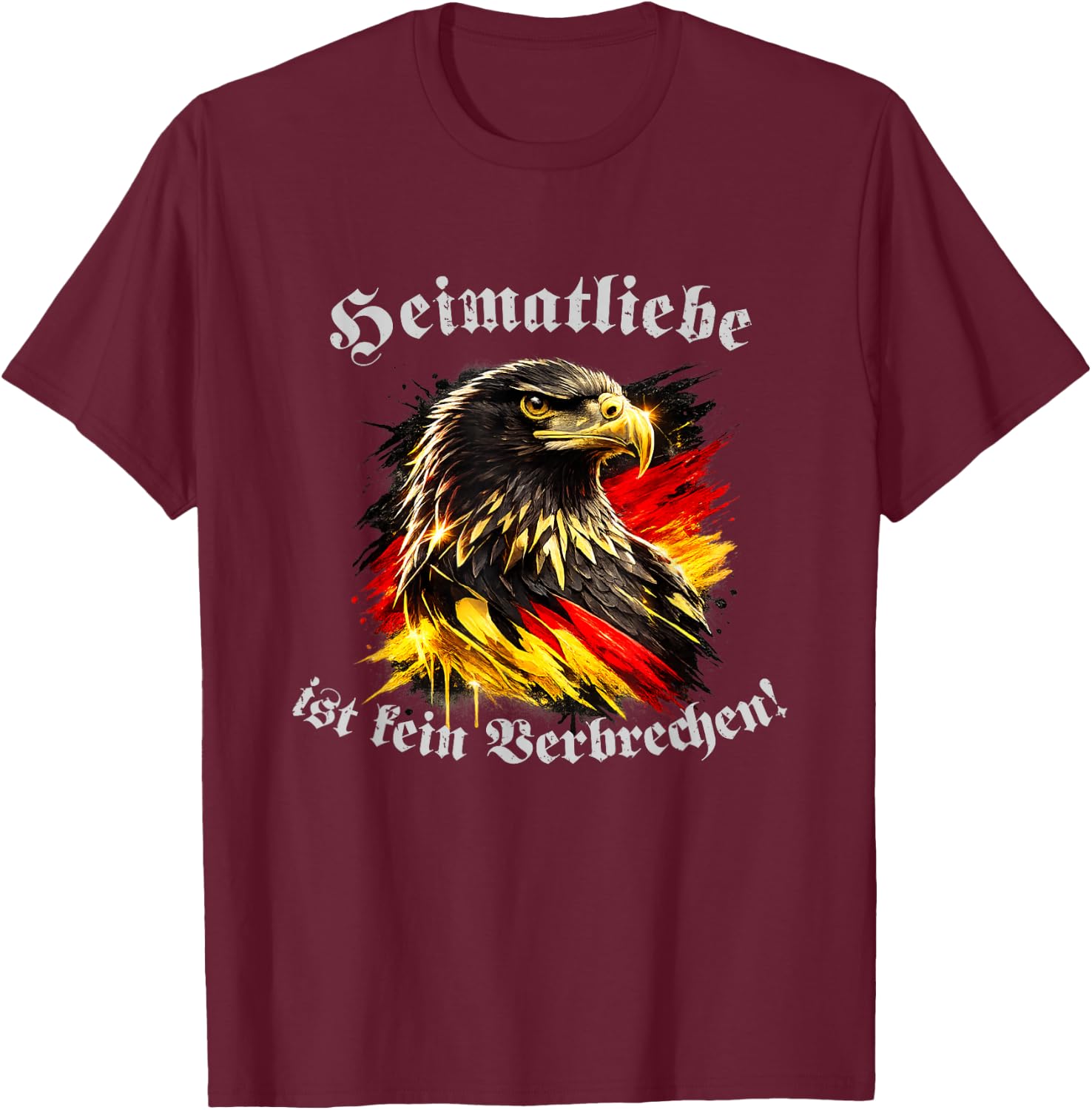 Heimatliebe ist kein Verbrechen! Deutscher Adler Klassik T-Shirt - T-Shirt | Maroon