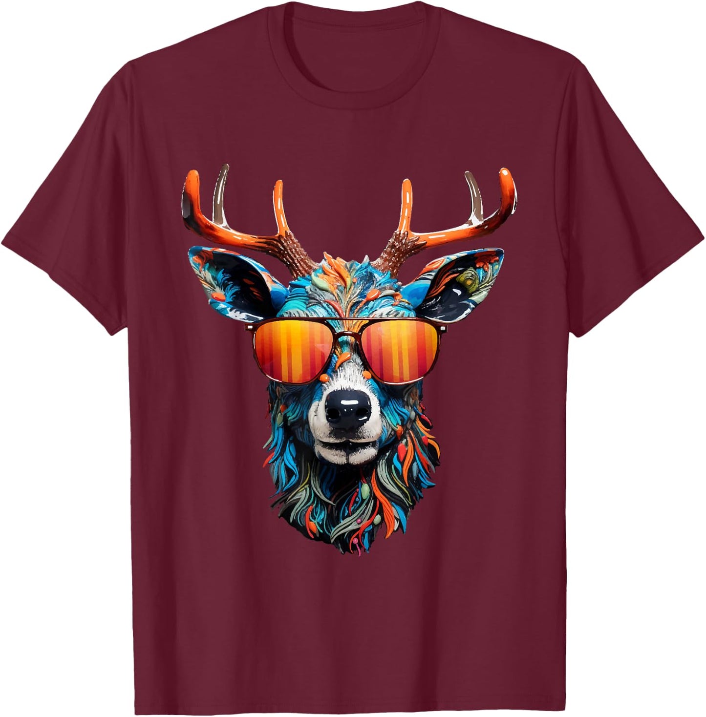 Deer Shirt Costume Shirt Men's Boys Costume Oktoberfest , black T-Shirt - T-Shirt | Maroon