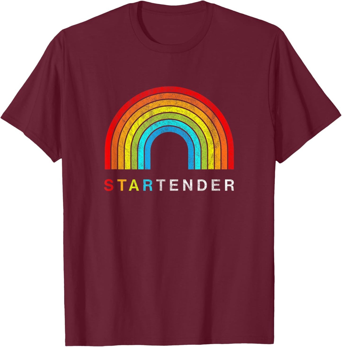 Startender | Rainbow Bartender Pride T-Shirt - T-Shirt | Maroon
