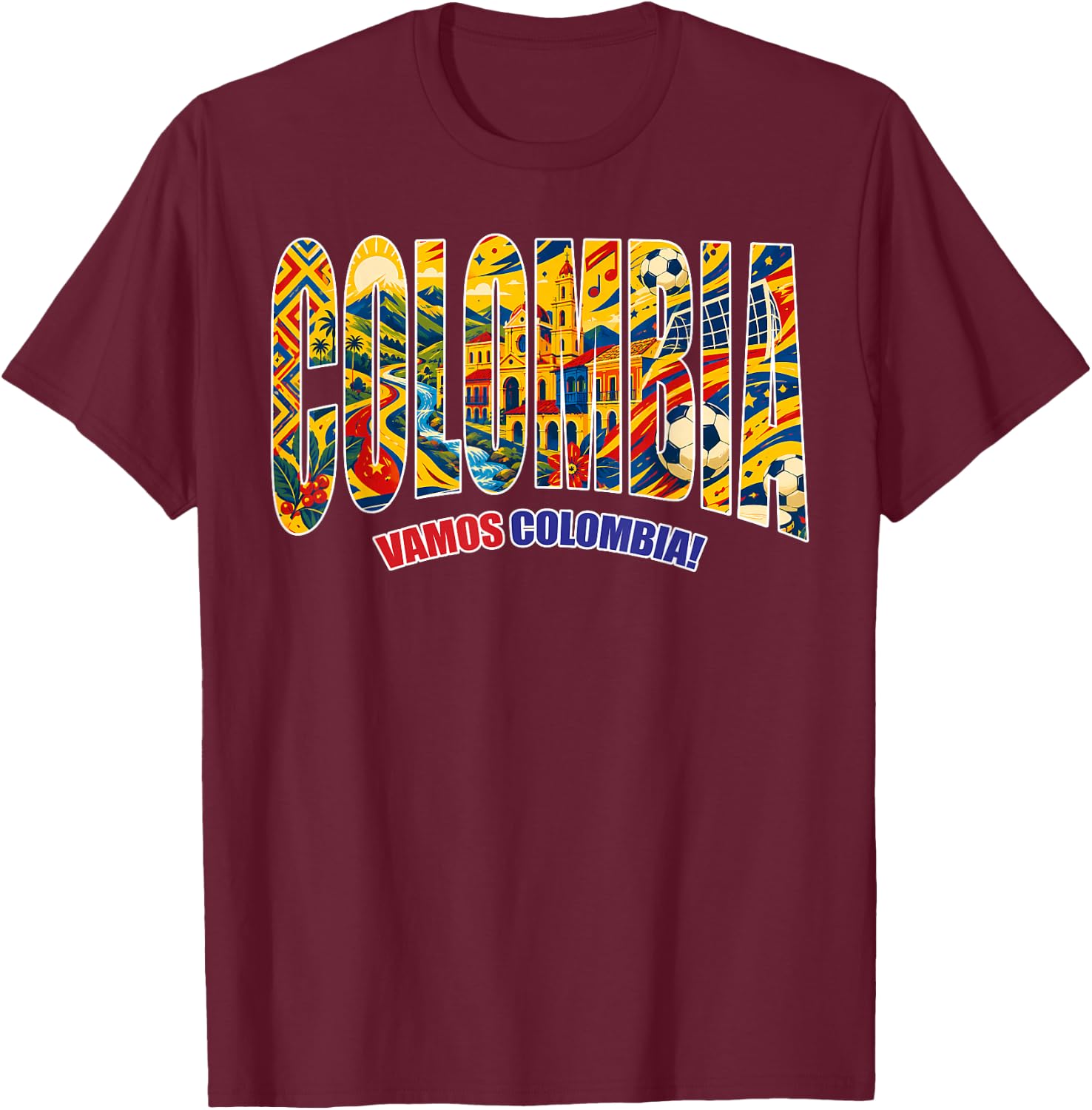 Colombia Country Colombian Flag Women Kids T-Shirt - T-Shirt | Maroon