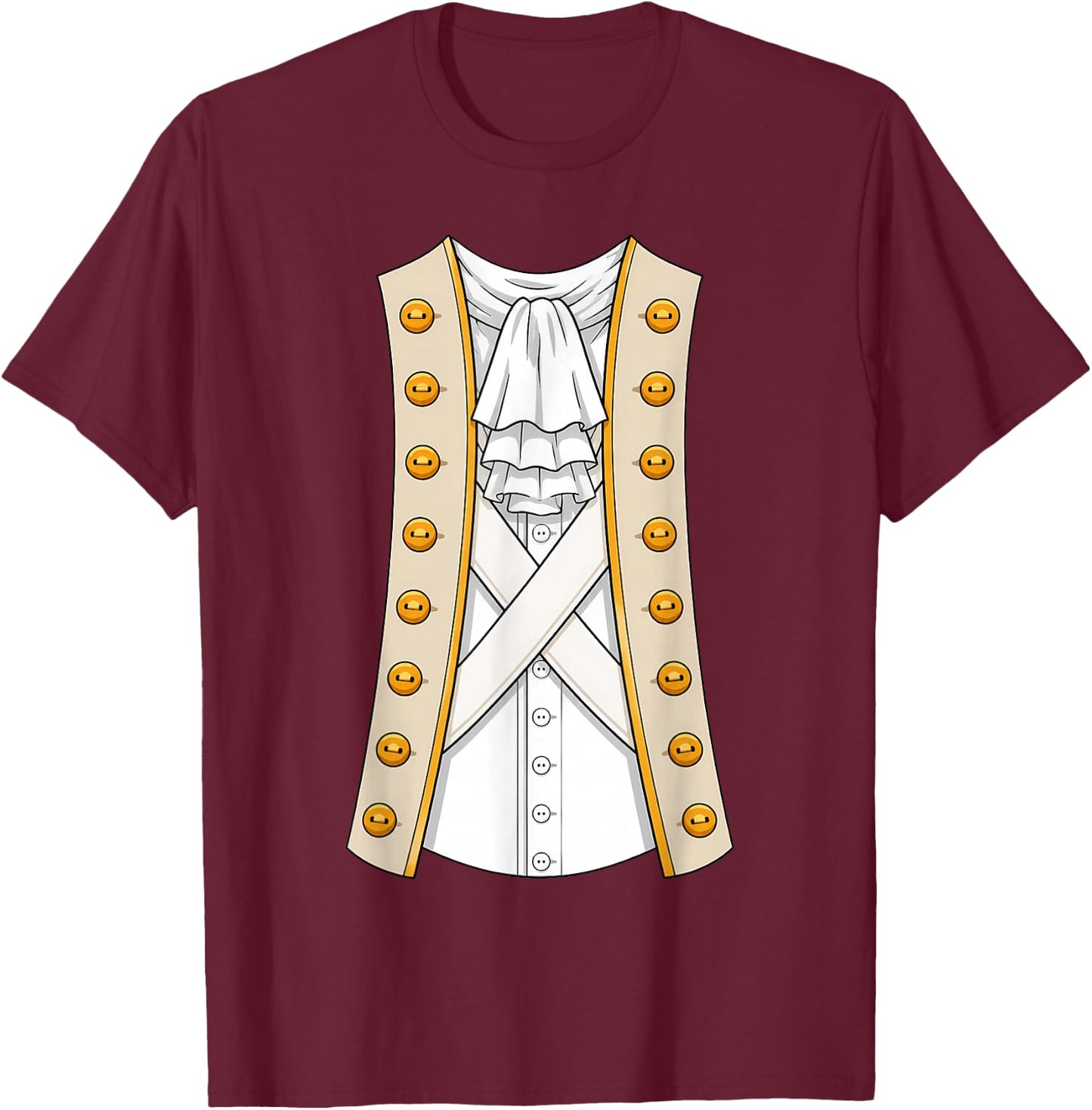 George Washington Revolutionary War Costume T-Shirt - T-Shirt | Maroon