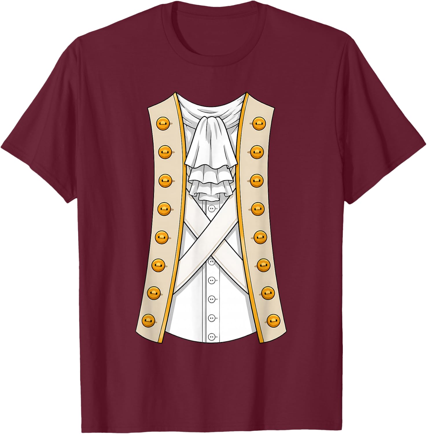 George Washington Revolutionary War Costume T-Shirt - T-Shirt | Maroon