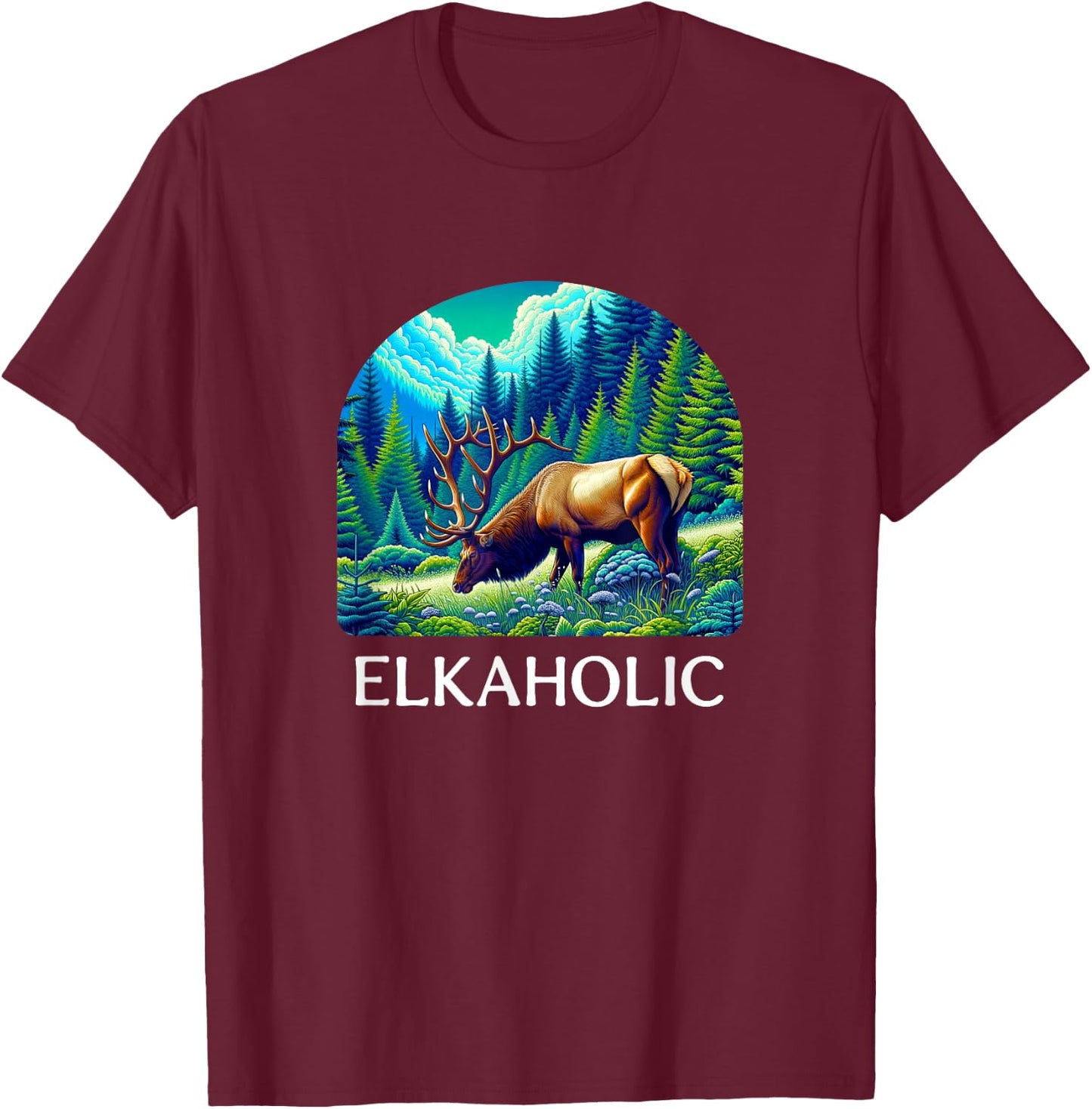 Elkaholic T-Shirt - T-Shirt | Maroon