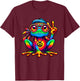 Hippie Frog Costume Tie Dye Peace Sign 70s Party 60s , Black, S T-Shirt - T-Shirt | Maroon