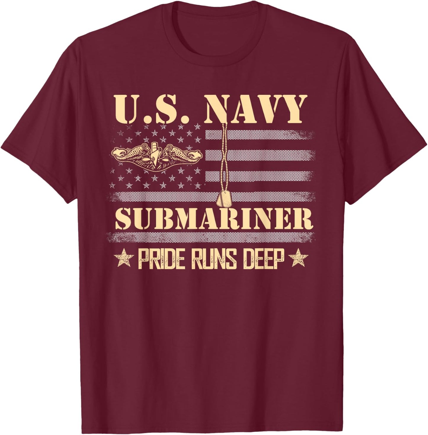 U.S Submarines Veteran Service Military Patriotic T-Shirt - T-Shirt | Maroon