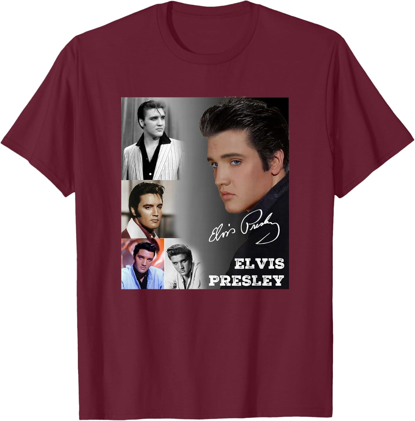 Elvis Presley_005 , black T-Shirt - T-Shirt | Maroon