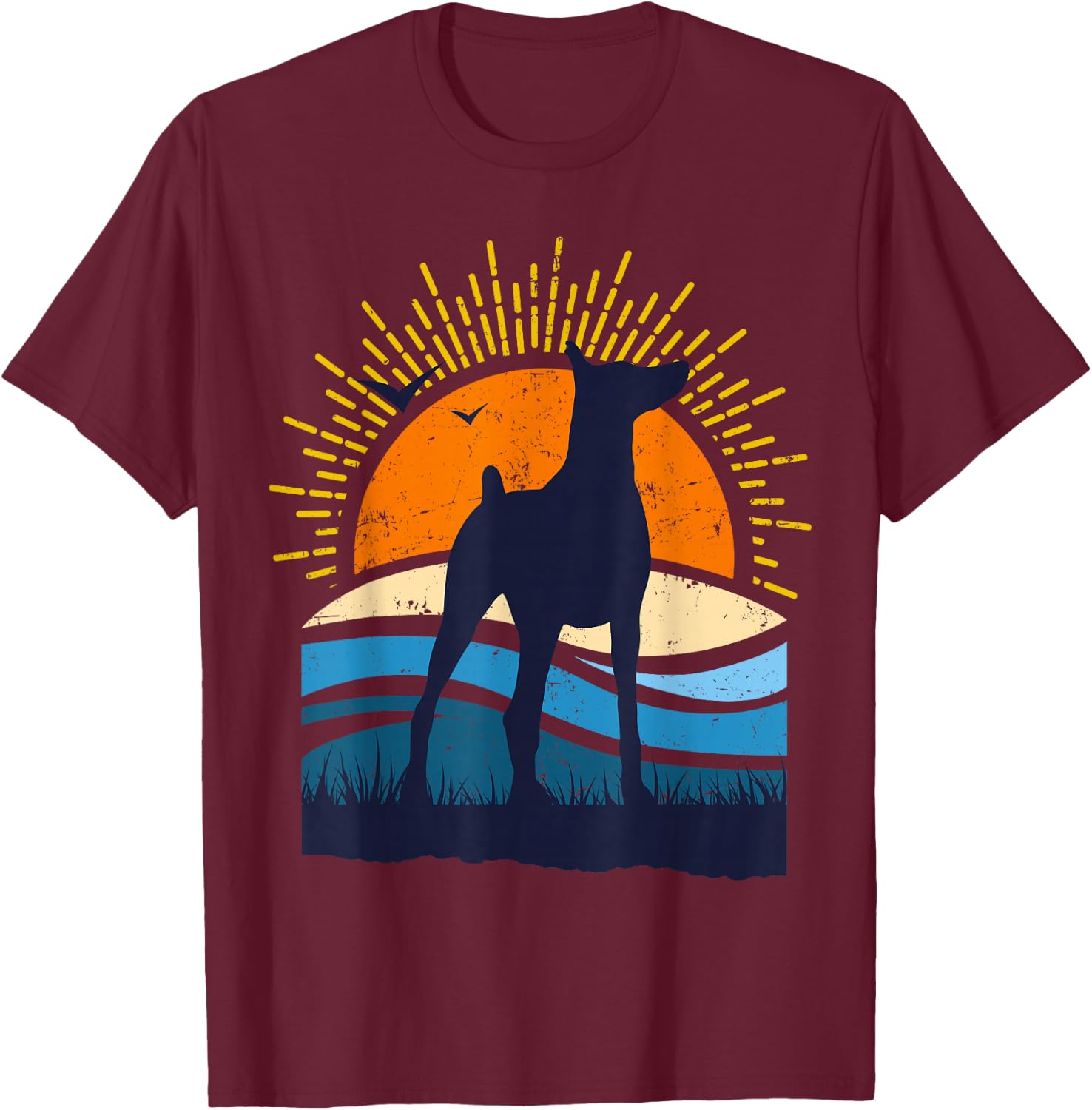 Doberman Pinscher Dobie Dog T-Shirt - T-Shirt | Maroon