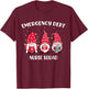 Emergency Department Groovy ER Christmas Gnomes Nurse Squad T-Shirt - T-Shirt | Maroon