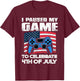 I Paused My Game To Celebrate 4th Of July Video Gamer T-Shirt - T-Shirt | Maroon