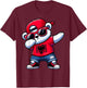 Albanian Bear Albania Dabbing Boys Kids 2024 , black T-Shirt - T-Shirt | Maroon
