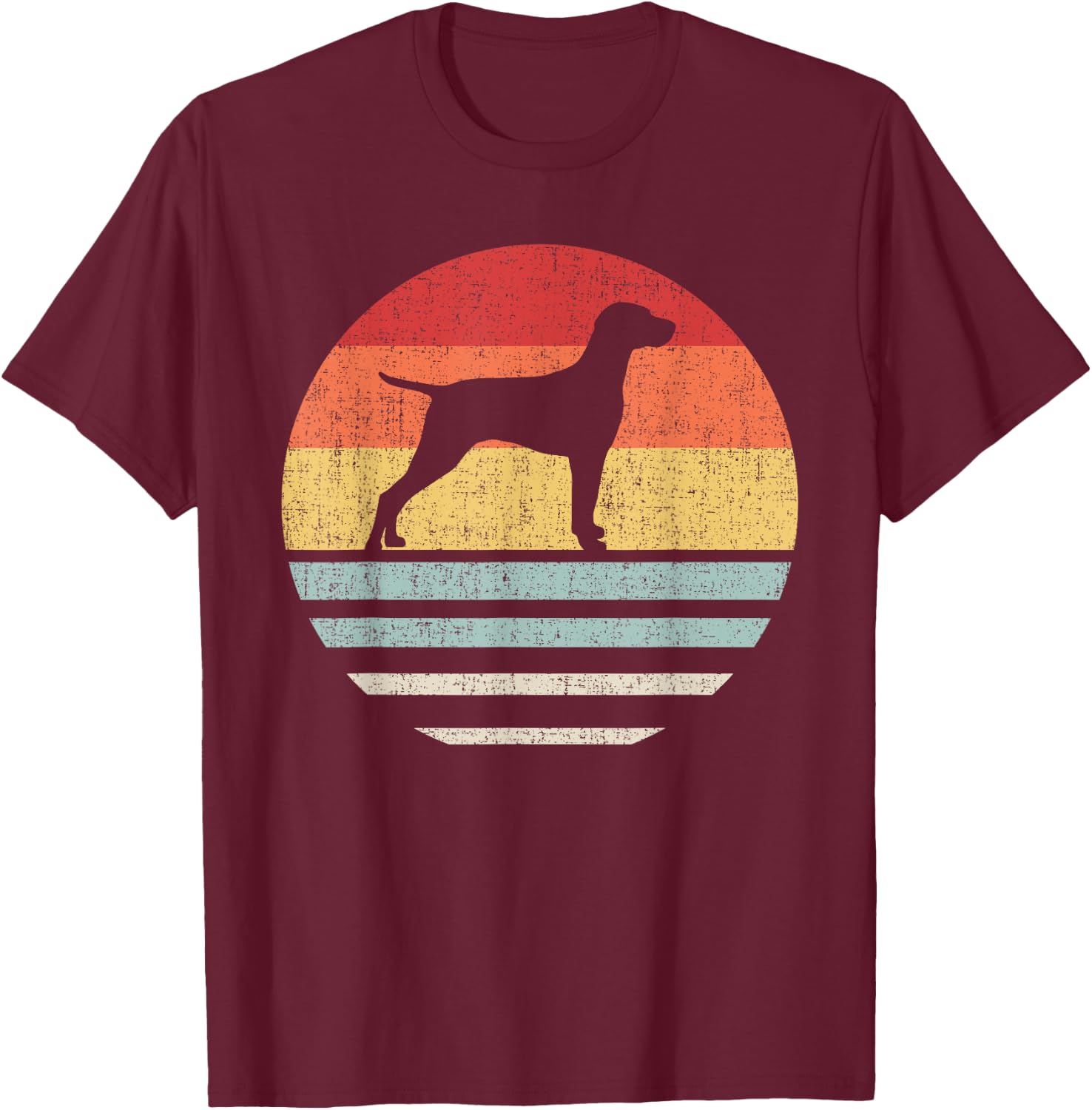 Vintage Retro Vizsla Dog Mom And Dad Cute Dog Lover Owner T-Shirt - T-Shirt | Maroon