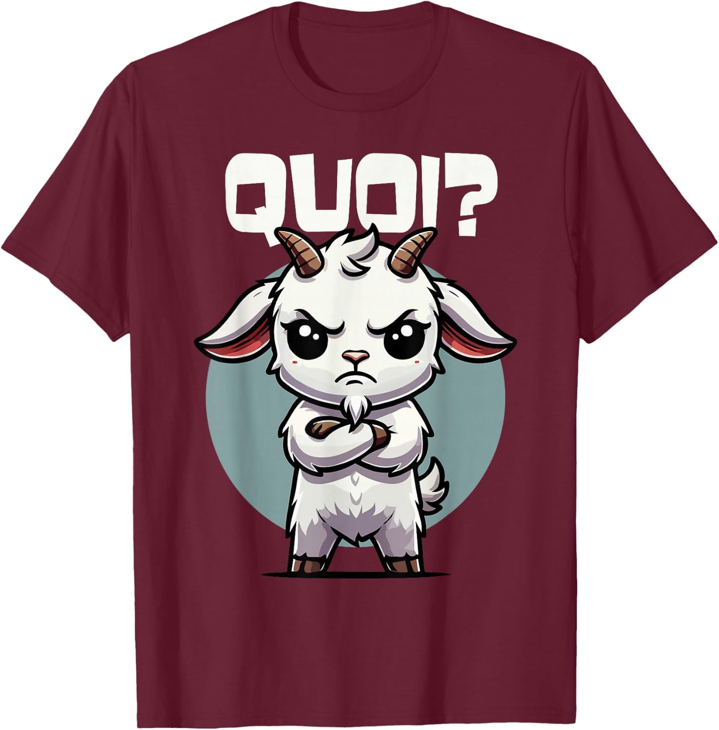 Goat Funny Girls Boys Goats , Black, S T-Shirt - T-Shirt | Maroon
