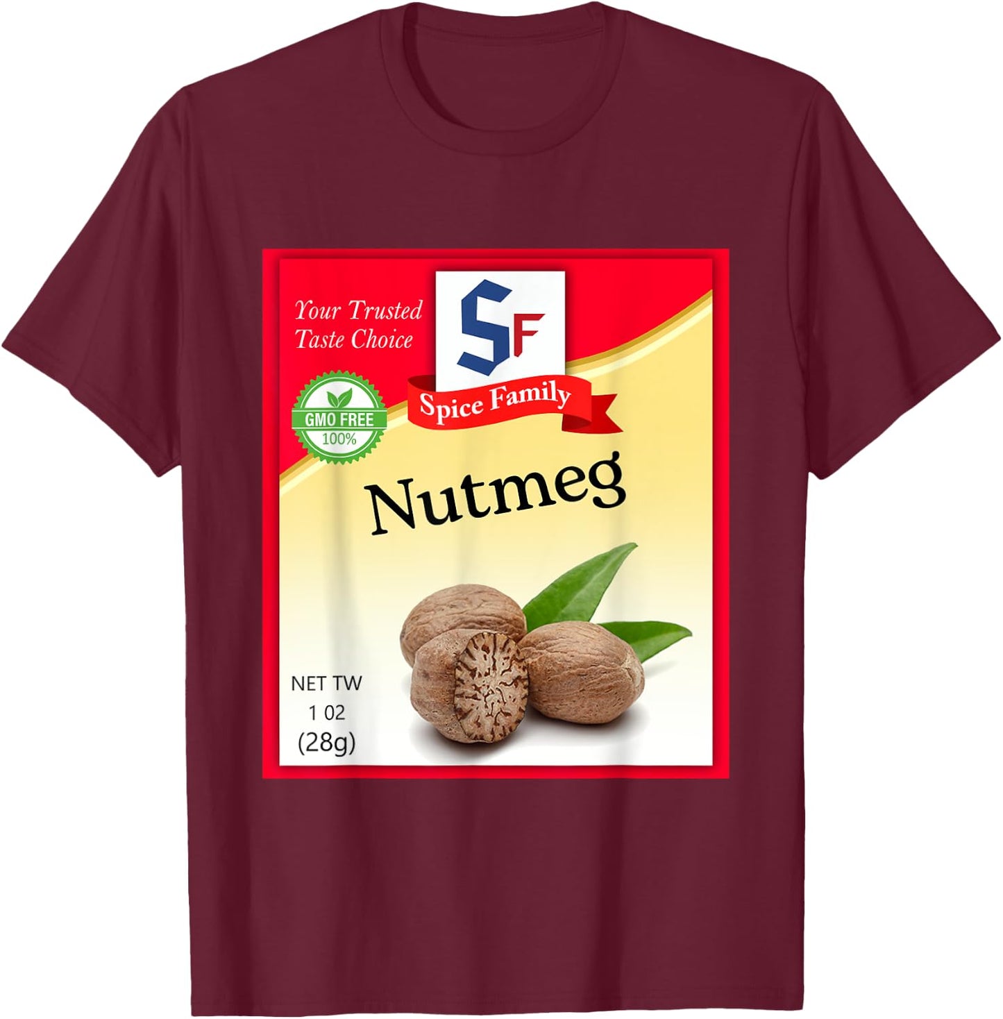 Nutmeg Spice Condiment Costume Holiday Spice Group Costumes T-Shirt - T-Shirt | Maroon