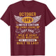 Legend Born In October 1979 Vintage Birthday T-Shirt - T-Shirt | Maroon