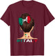 Italian Flag - Italy Girl Messy Bun , black T-Shirt - T-Shirt | Maroon