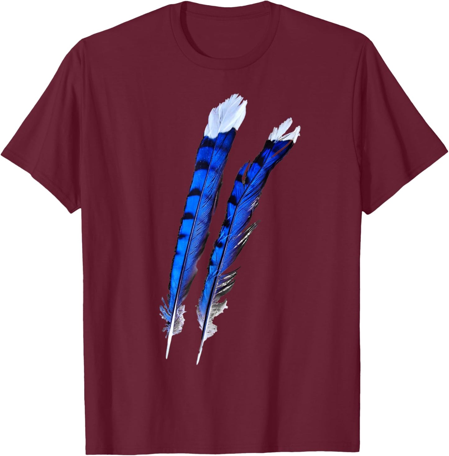 Blue Jay Bird Feathers Blue Beautiful Wildlife Birder Gift T-Shirt - T-Shirt | Maroon