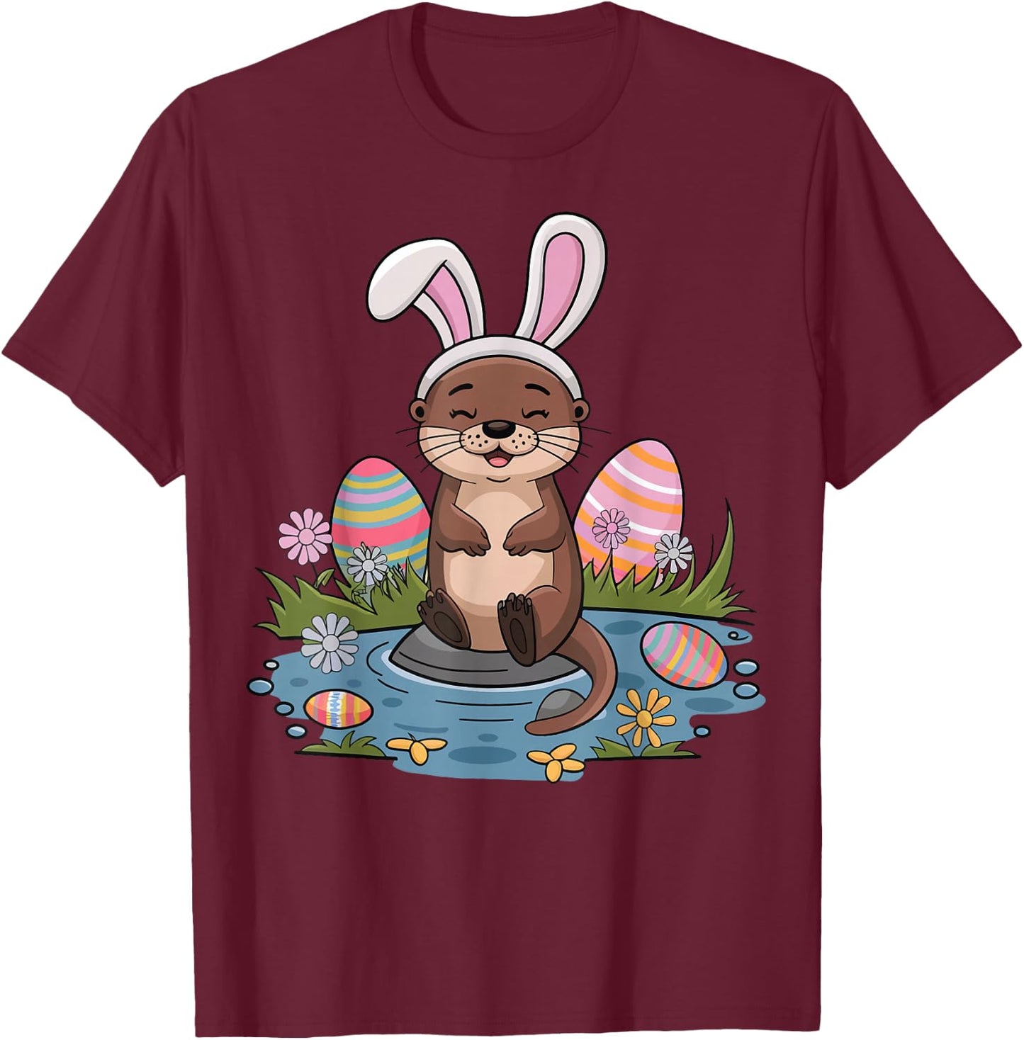 Easter Otter T-Shirt - T-Shirt | Maroon