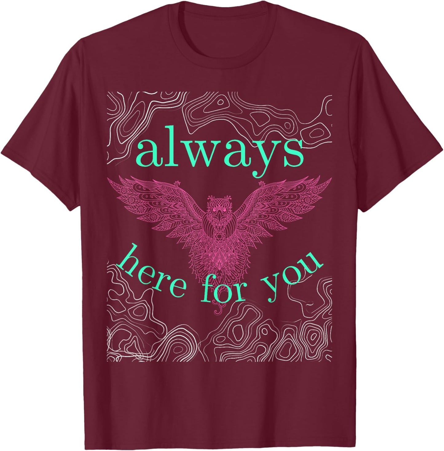 Owl Mandala Simply Sweet Barn Bird Attitude Southern Prep T-Shirt - T-Shirt | Maroon