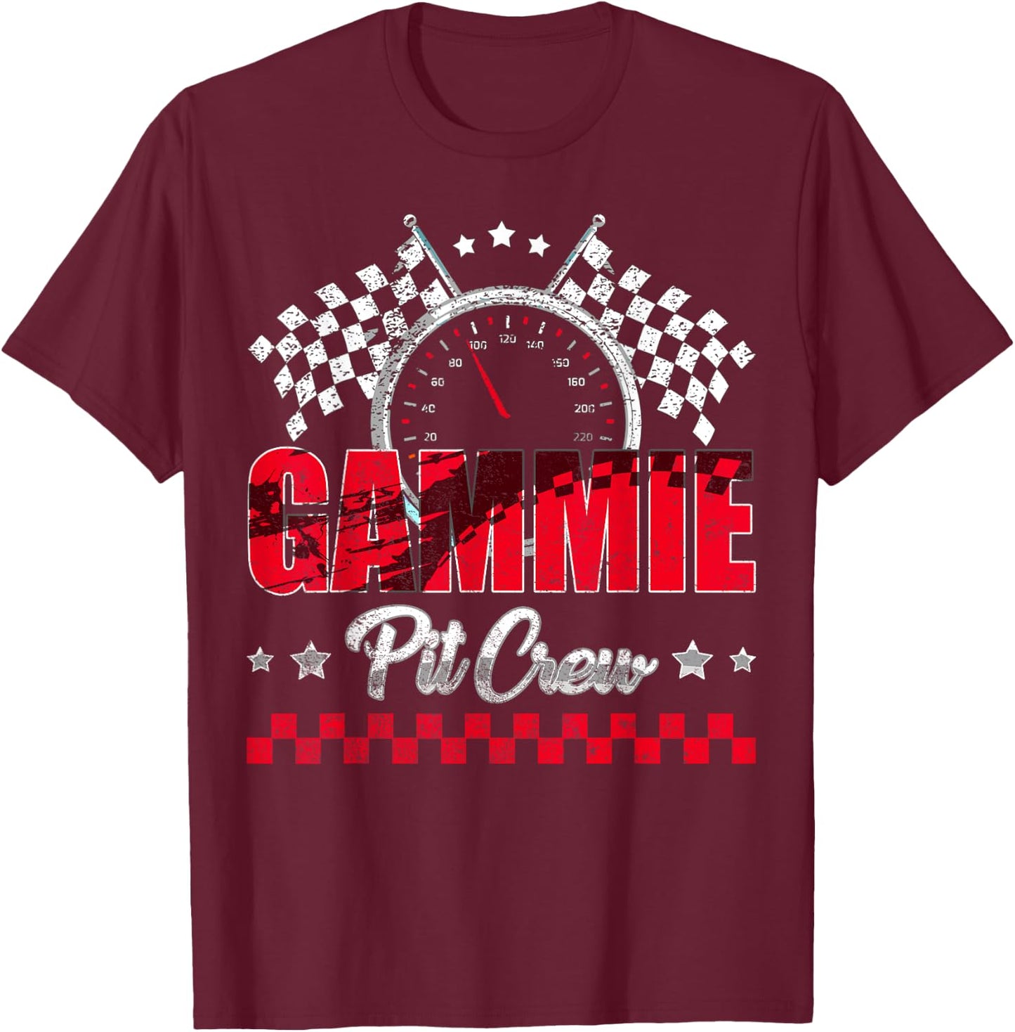 Race Car Birthday Party Racing Family Gammie Pit Crew T-Shirt - T-Shirt | Maroon