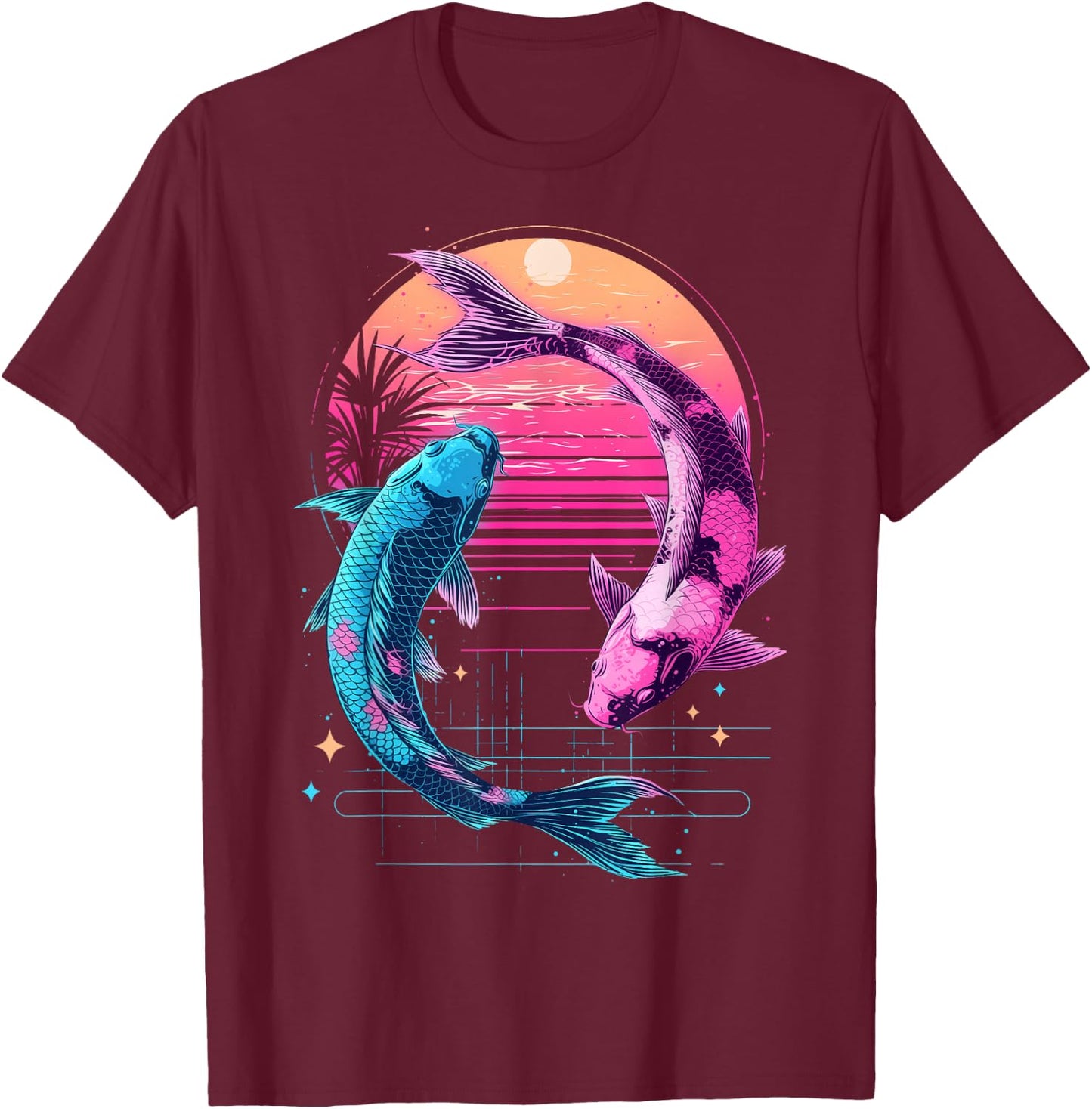 Koi Japonais Aesthtetic Japon T-Shirt - T-Shirt | Maroon