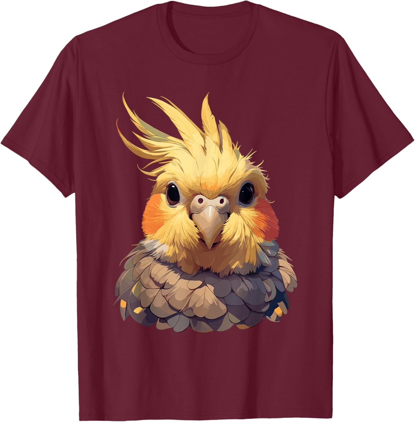 Nymphensittiche Nymphensittich - Damen - Schwarz - Tierdruck - Kurzarm - S T-Shirt - T-Shirt | Maroon