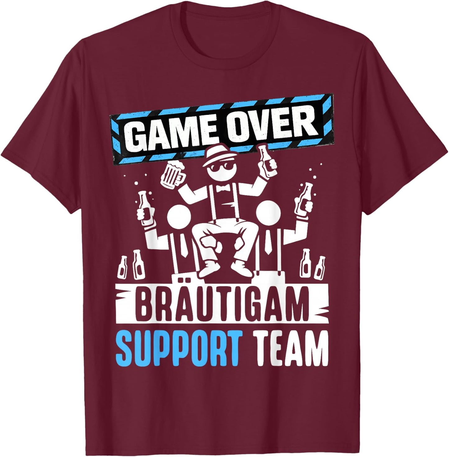 Junggesellenabschied JGA Männer Team Bräutigam JGA T-Shirt - T-Shirt | Maroon