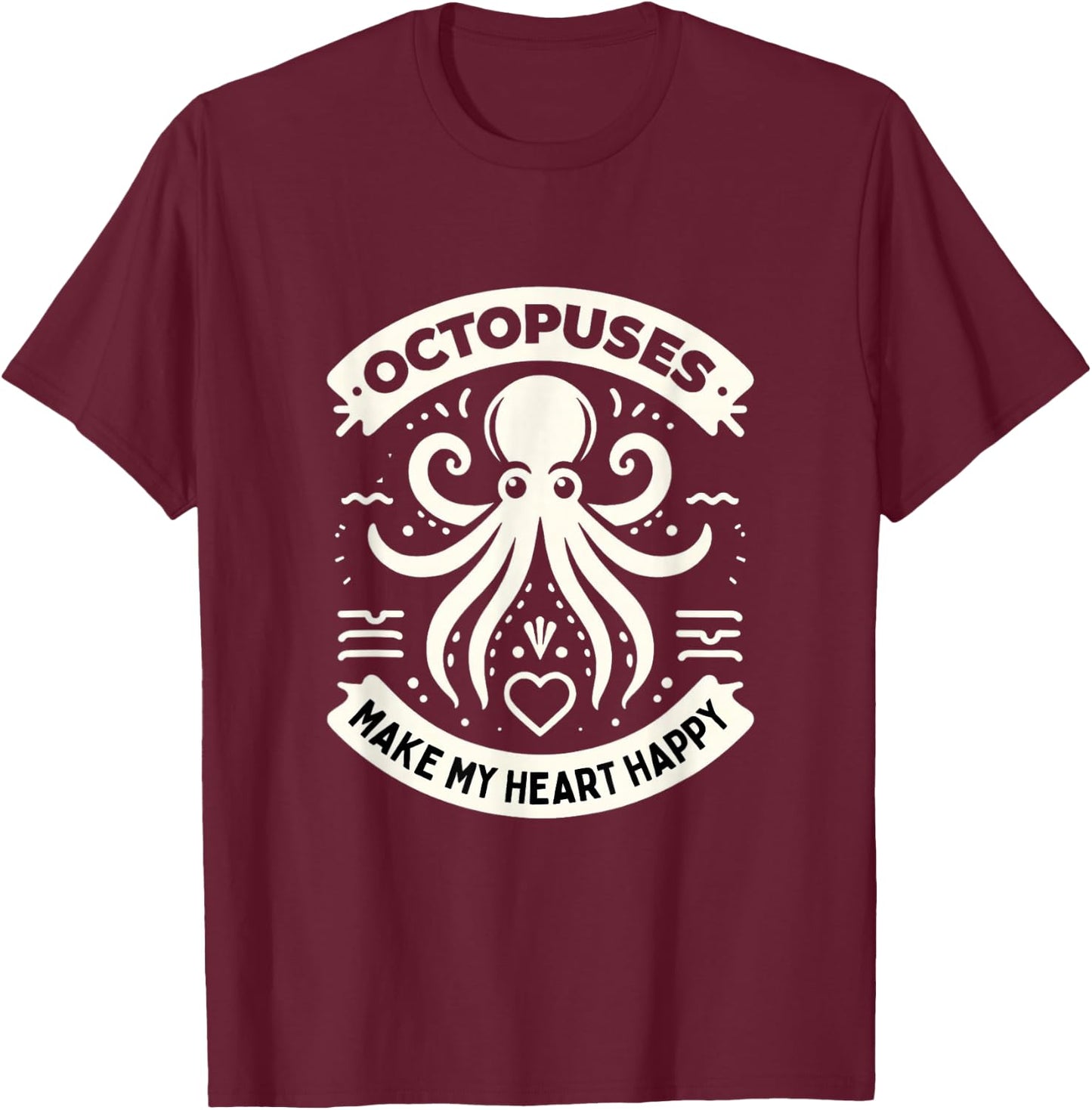 Funny Octopus Shirt Octopuses Octopi Cephalopod Kraken T-Shirt - T-Shirt | Maroon