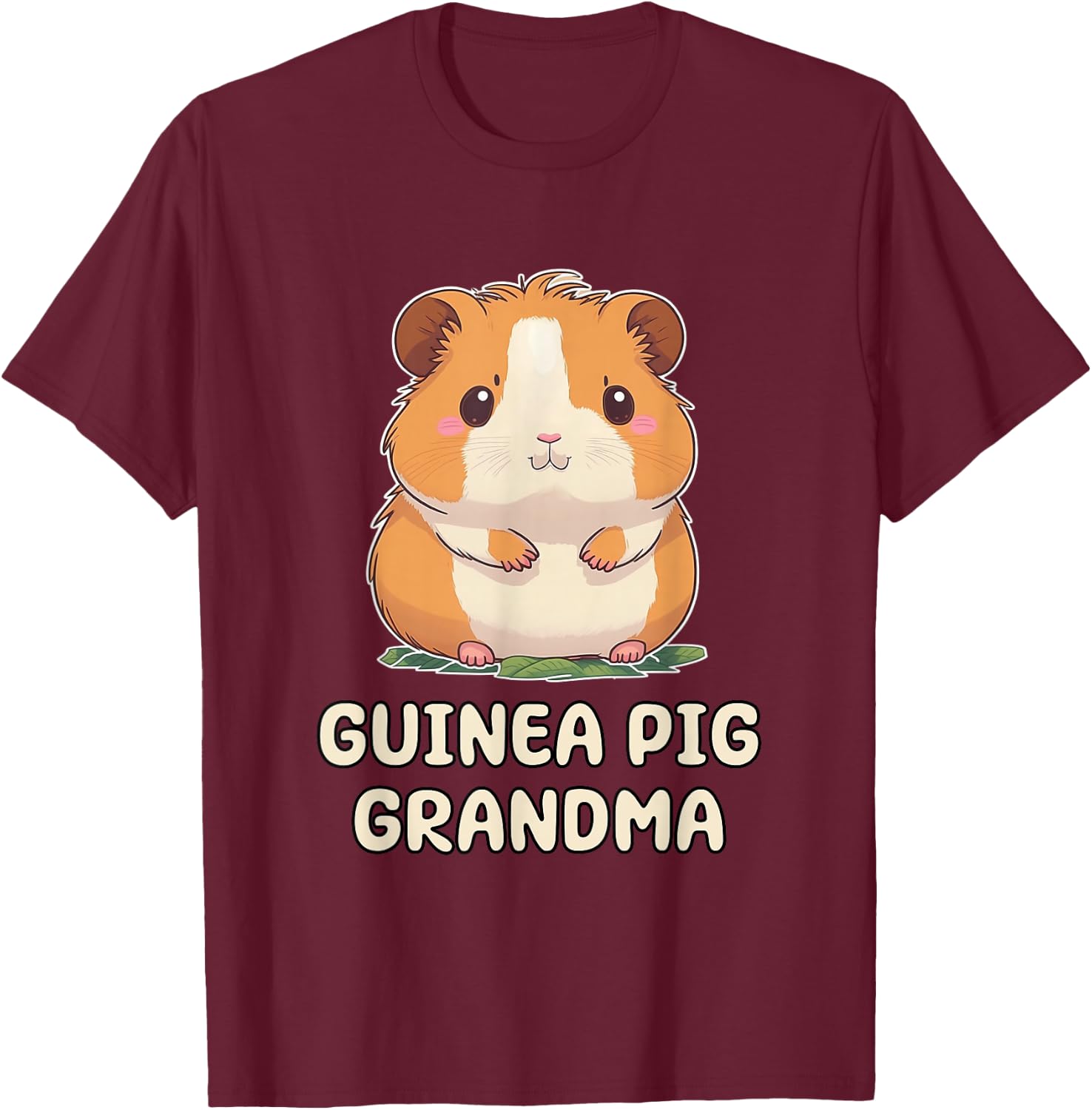 Funny, Cute Guinea Pig Grandma Grandmother Nana T-Shirt - T-Shirt | Maroon