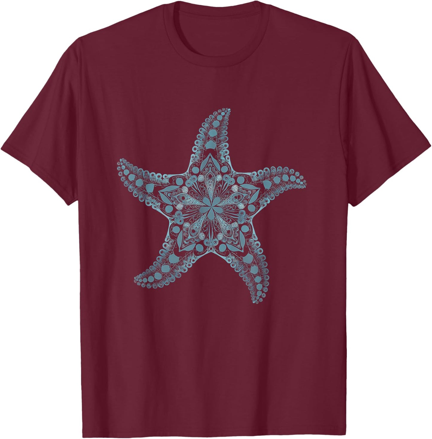 Mandala Starfish Sea Star T-Shirt - T-Shirt | Maroon