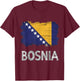 Bosnia and Herzegovina Flag Bosnian Roots T-Shirt - T-Shirt | Maroon