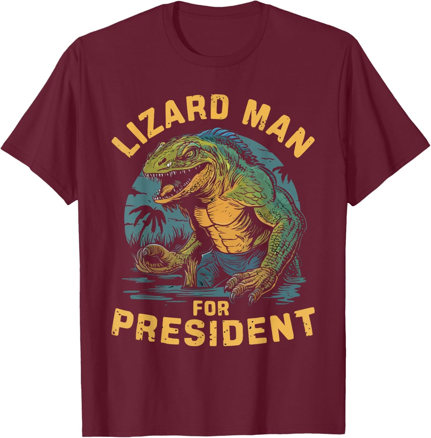 Lizard Man of Scape Ore Swamp Cryptozoology Cryptid T-Shirt - T-Shirt | Maroon