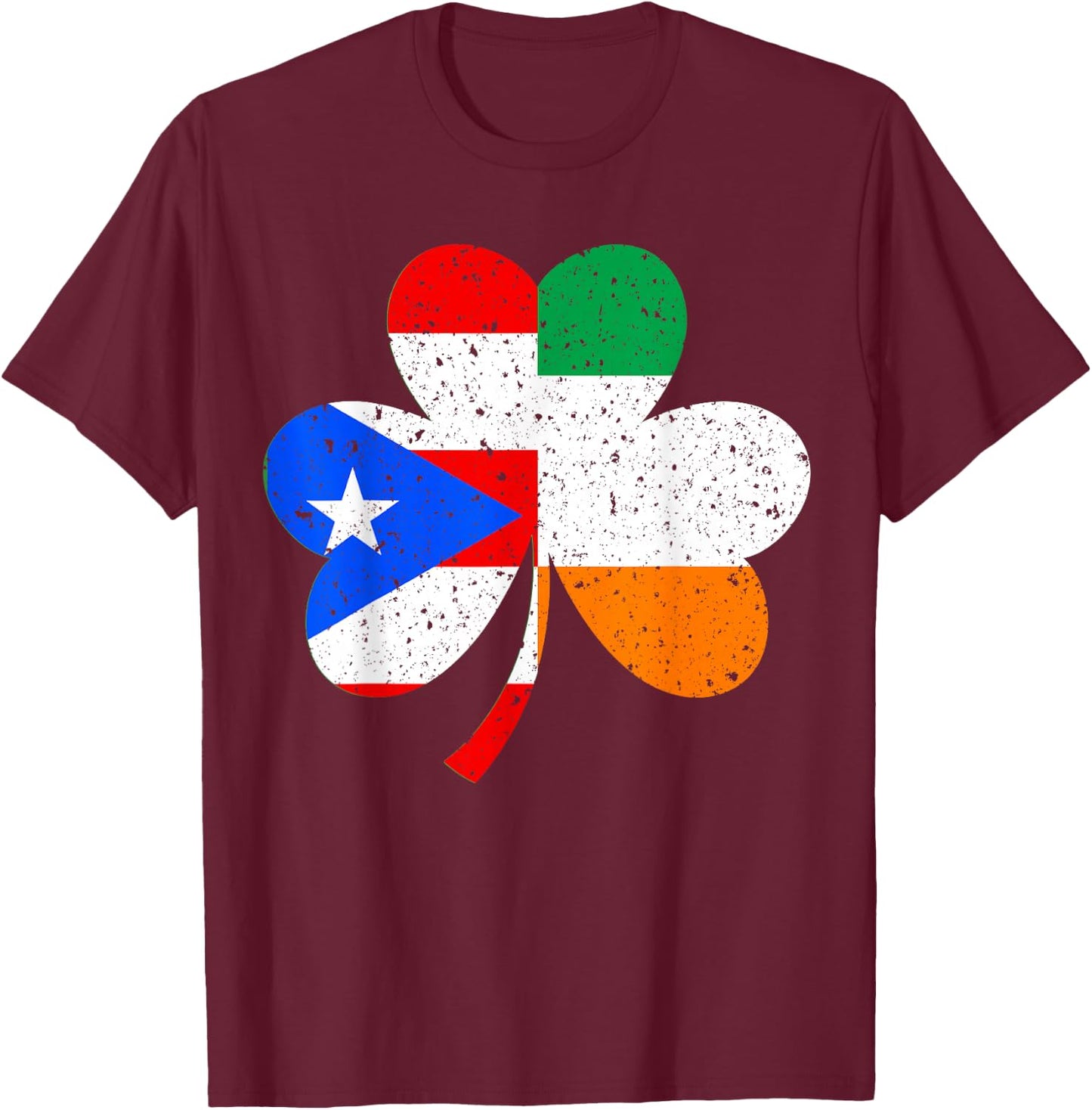St Patricks Day Ireland Irish Puerto Rican Gift T-Shirt - T-Shirt | Maroon
