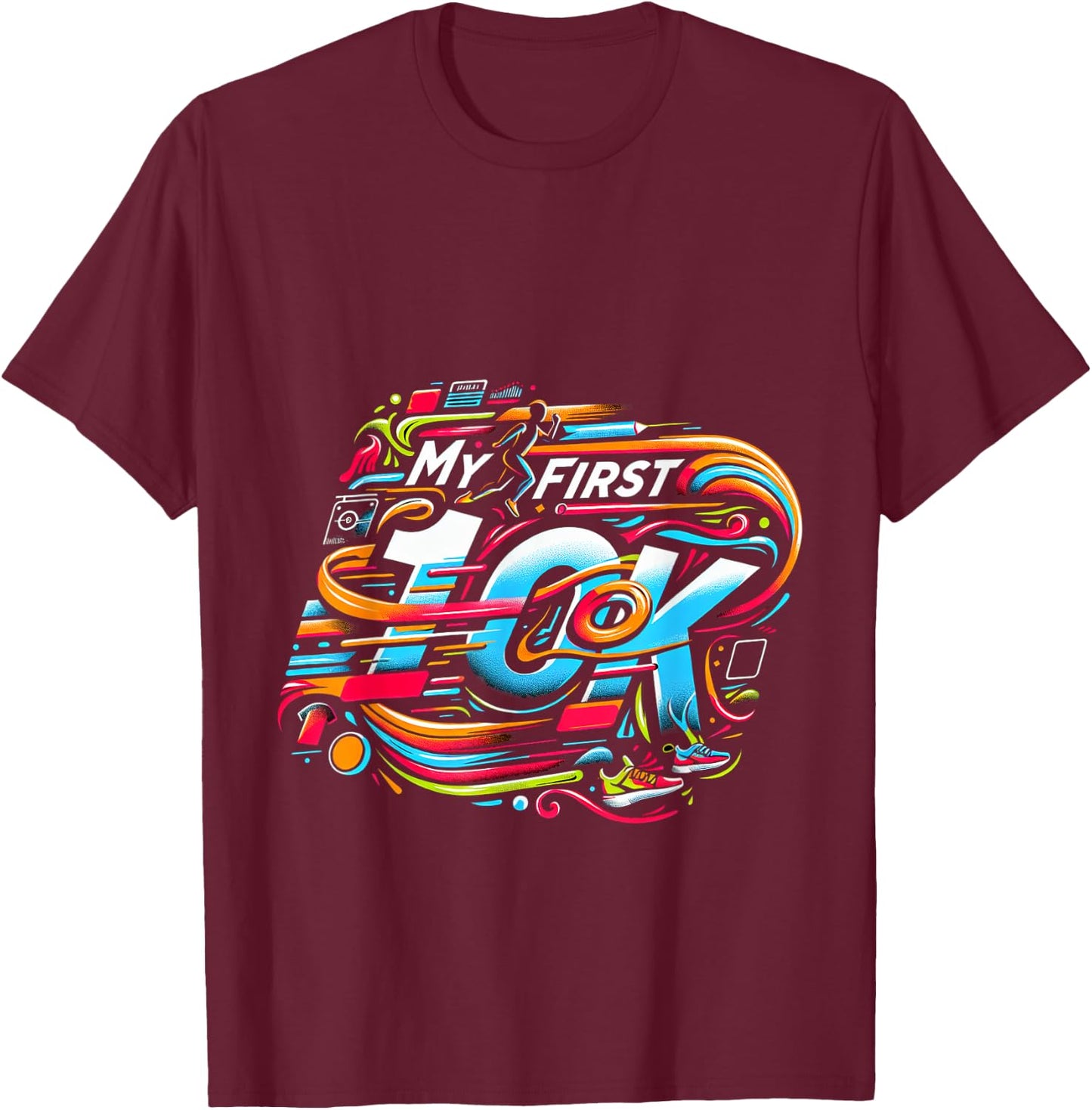 My First 10K Beginner Achievement Marathon T-Shirt - T-Shirt | Maroon