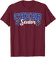 Cheer Senior 2025 Class Graduation Cheerleading Girl Blue T-Shirt - T-Shirt | Maroon