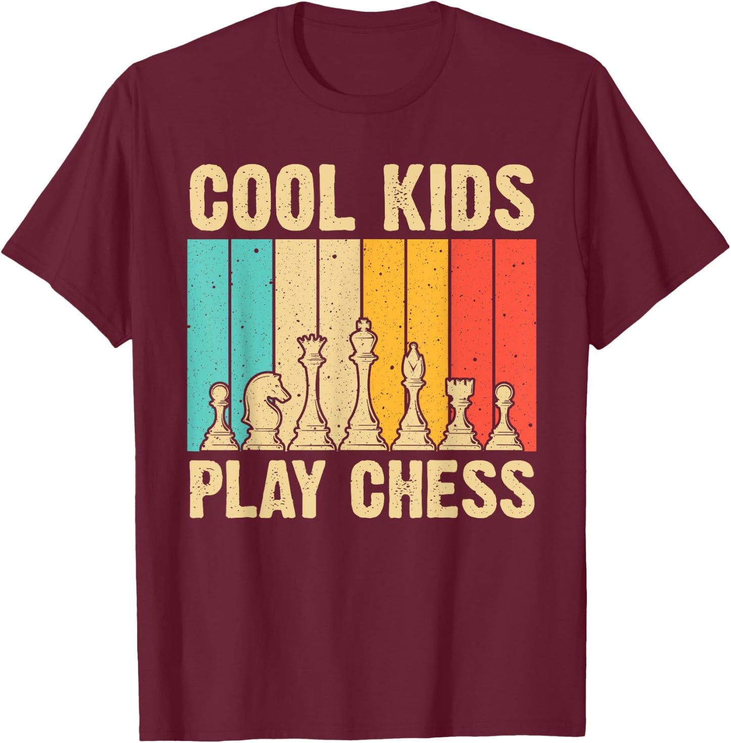 Cool Chess Lover Art For Kids Boys Men Novelty Chess Player T-Shirt - T-Shirt | Maroon