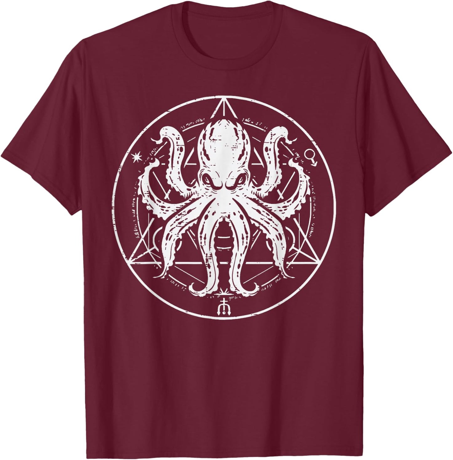 Octopus Hexagram Cephalopod Sea Animal Men Women Kids Teen T-Shirt - T-Shirt | Maroon