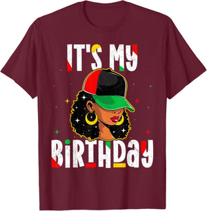 Juneteenth Its My Birthday 1865 American African Black Women T-Shirt - T-Shirt | Maroon