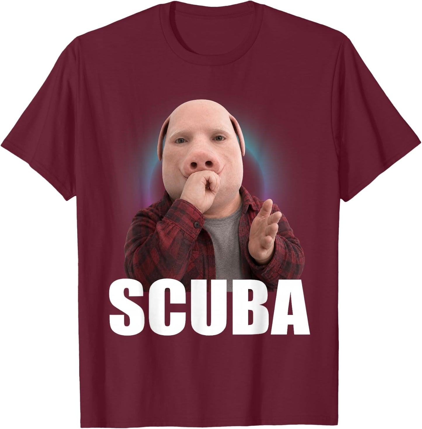 Funny Scuba Dance Meme John Pork BrainRot T-Shirt - T-Shirt | Maroon