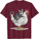 Cat Riding Chicken T-Shirt - T-Shirt | Maroon