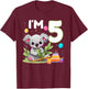 I'm 5 Year Old Birthday Koala 5th Party Kids T-Shirt - T-Shirt | Maroon