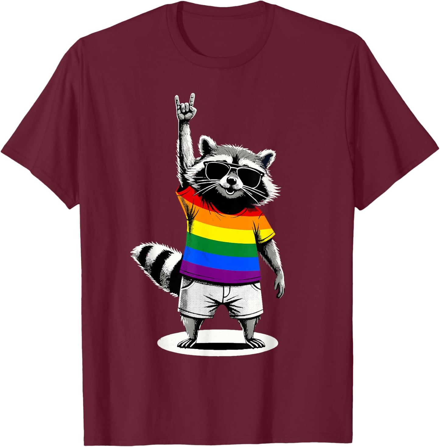 Waschbär LGBTQ Pride Month T-Shirt - T-Shirt | Maroon