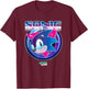 Sonic The Hedgehog Sonic Face Retro Neon Logo T-Shirt - T-Shirt | Maroon