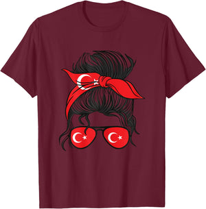 Turkiye Mädchen Türkei Mädchen Türkische kizi Frauen Türkische Flagge T-Shirt - T-Shirt | Maroon