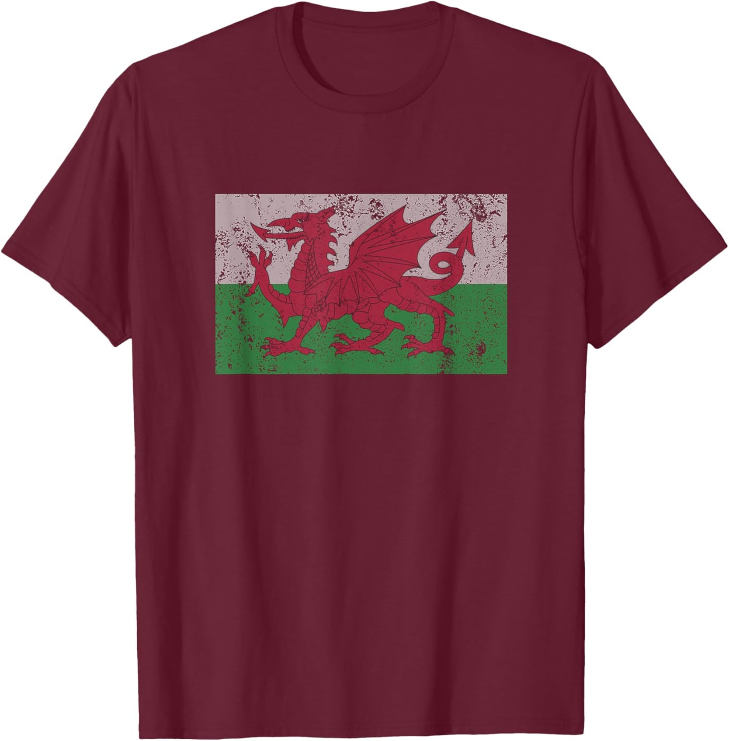 Wales Flag Welsh Dragon Baner Cymru Y Ddraig Goch T Shirt T-Shirt - T-Shirt | Maroon
