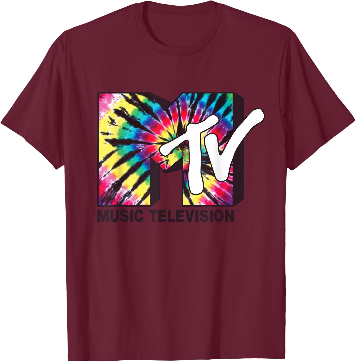MTV - Tie Dye Logo T-Shirt - T-Shirt | Maroon