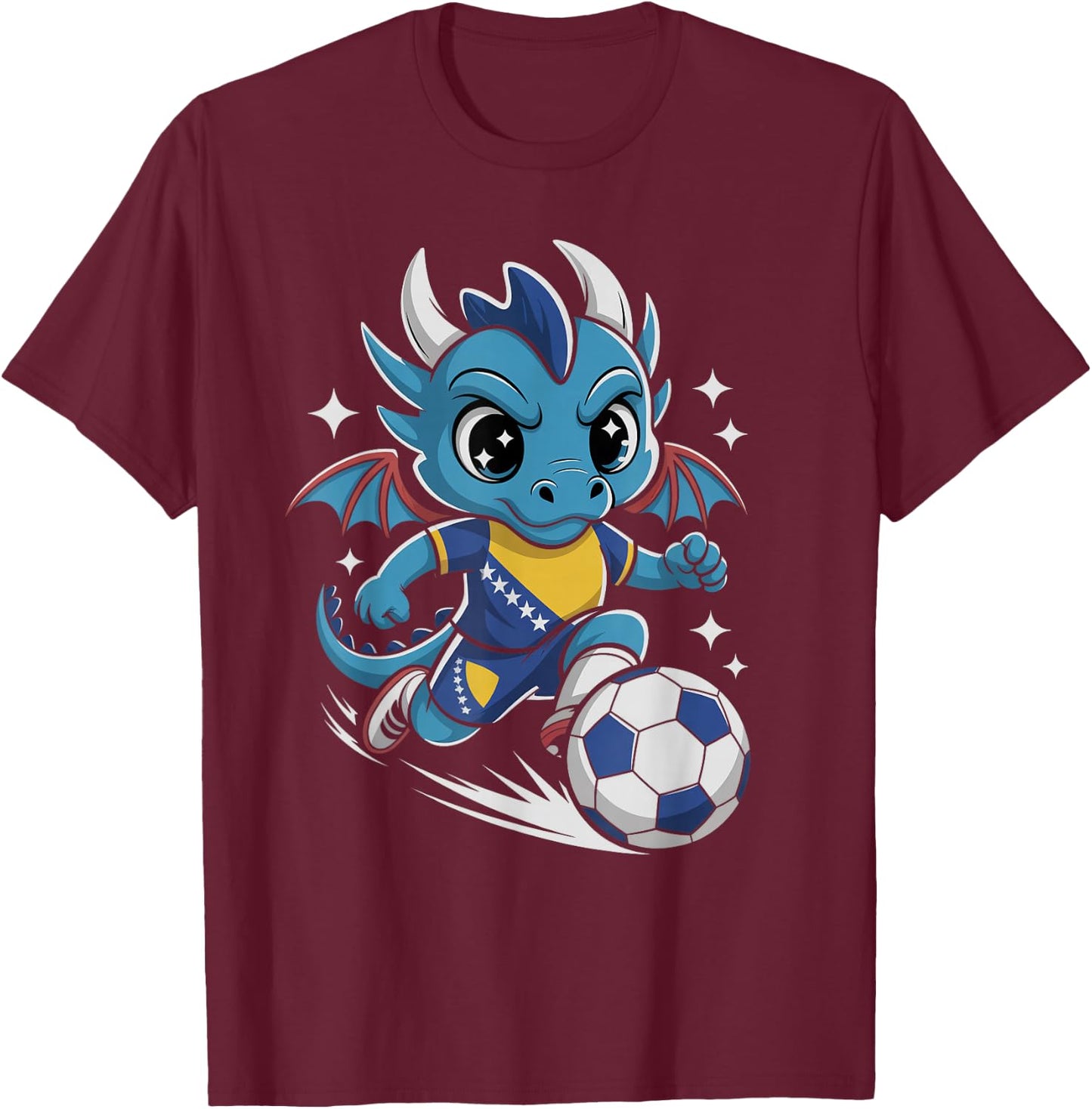 Vintage Bosnia Herzegovina Hajmo Bosno Country Pride Cheer T-Shirt - T-Shirt | Maroon