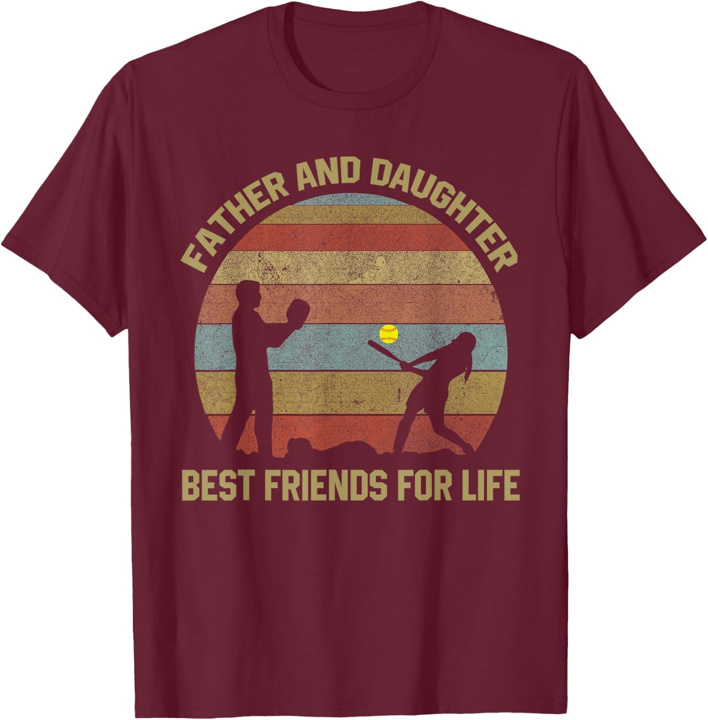 Father and Daughter Baseball Softball Matching Outfits T-Shirt - T-Shirt | Maroon